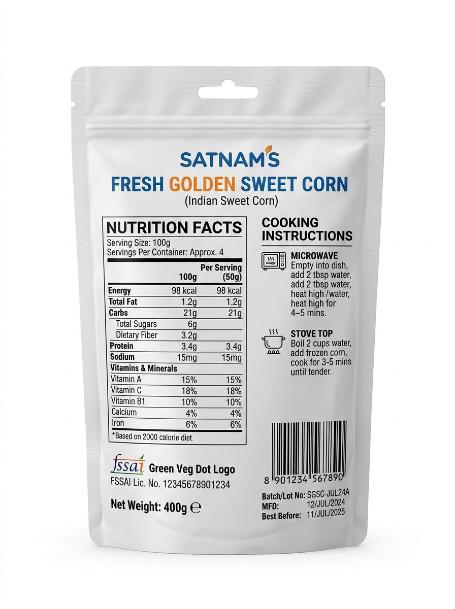 Golden sweet corn kernels freshly harvested