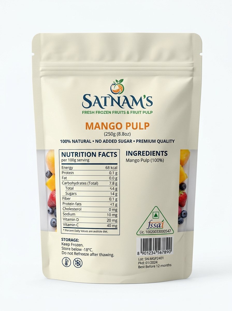 Fresh exotic Indian orchard fruits and natural pulps